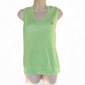 Masters Augusta National Mint Cable Knit Golf Vest Pima Cotton Women’s M